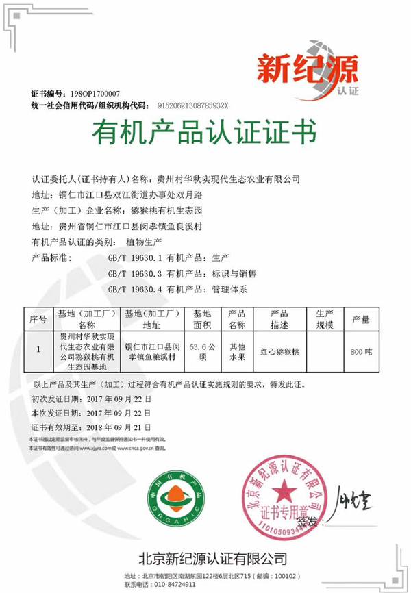 贵州铜仁猕猴桃